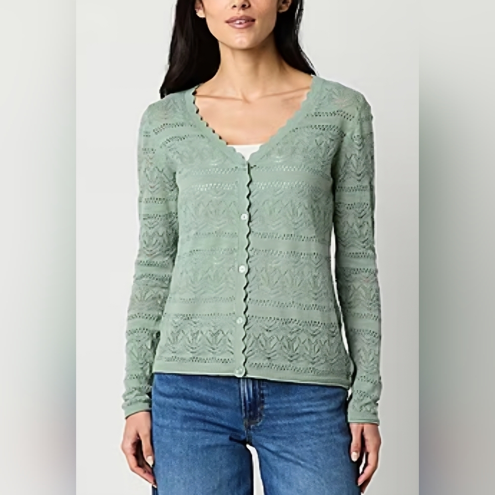 Frye Sage Green Lace Cardigan